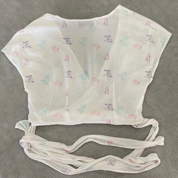 Wildfox Couture Short Sleeve Wrap Top Size Small - Picture 7 of 9